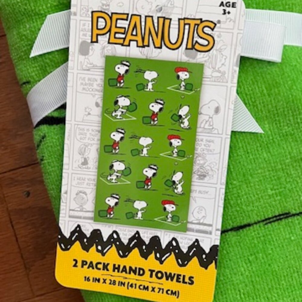 Peanuts 2 Pack Hand Towel Set - Tennis Design